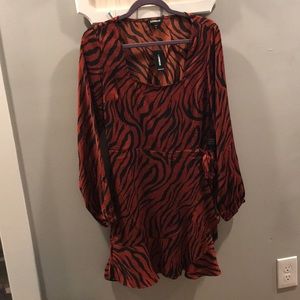 Express wrap dress zebra red